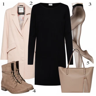 Outfit s Béžová/Růžová Síťovaná punčocha/Síťovaný punčocháč Falke "NiceYou"