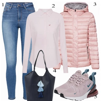Outfit s Top Hollister "Nike Růžová"