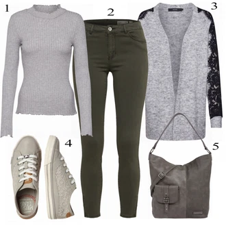 Outfit s Béžová Teniska/Zimní bota Mustang "Hlučný May Shirt"