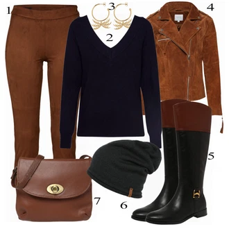 Outfit s Červená Kožené Bund Vila "Noisy may"