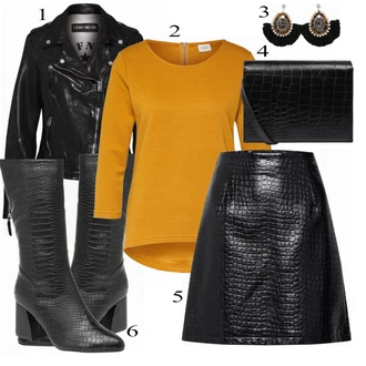 Outfit s Žlutá Pletený Oděv JdY "ONLY Top mint"