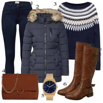 Outfit s Červená Zimní bota/Kozačka po Kolena/Chelsea Boty/Kožená Kozačka nad Koleno/Klasická Kozačka Mustang "ONLY Zimní kabát"