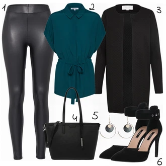 Outfit s Černá/Šedá/Tmavě šedá Dlouhé Kardigany/Kašmírový kardigán/Bavlněný svetr/Svetr s podšívkou/Kardigán se stojatým límečkem/Kardigán s kulatým výstřihem Vila "Only"
