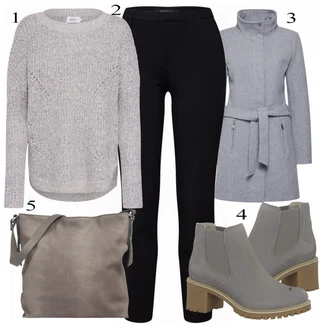 Outfit s Šedá Pletený Oděv Only "Only"