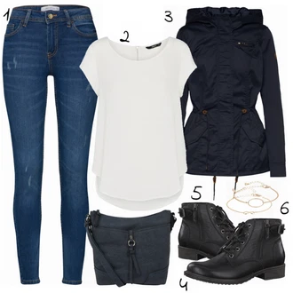 Outfity na zimu s Bílá/Krémová/Šedá Halenka a Tunika Tunika/Tričko & Top Móda Pro Plnoštíhlé/Halenka Móda Pro Plnoštíhlou Only "Only Blůza"