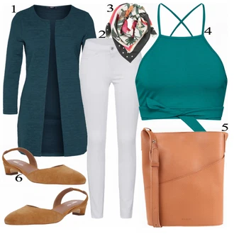 Outfit s Hnědá Bota Na Podpatku About You "Only Gardigan"