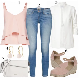 Károvaný Outfit s Světle modrá/Modrá Skinny Kalhoty/Džínové Legíny/Kalhoty s dírou/Jeggings Only "Only Džíny"