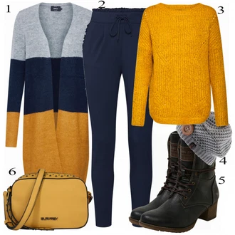 Outfity na zimu s ?lutá Pletený Od?v Only, Pletený Od?v Kardigan Only "Only Svetr"