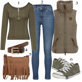 Outfit s Šedá Teniska/Zimní bota Mustang "Only Košile"