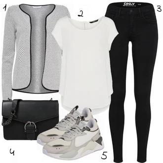 Outfity na zimu s Bílá/Krémová/Šedá Halenka a Tunika Tunika/Tričko & Top Móda Pro Plnoštíhlé/Halenka Móda Pro Plnoštíhlou Only "Only styl"