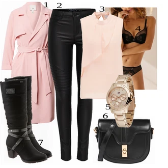 Outfit s Modrá Kozačka Rieker "Výrazný obchodní outfit"