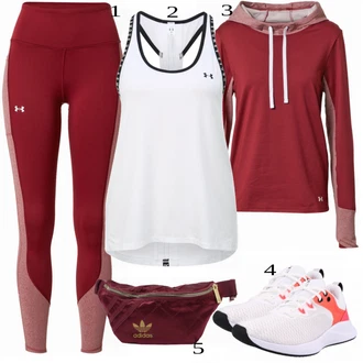 Outfity pro golf Normální s Hnědá/Černá/Bílá/Fialová Pánské boty/Top bez ramínek/Tílko/Krátký top Under Armour "Sportovní outfit"