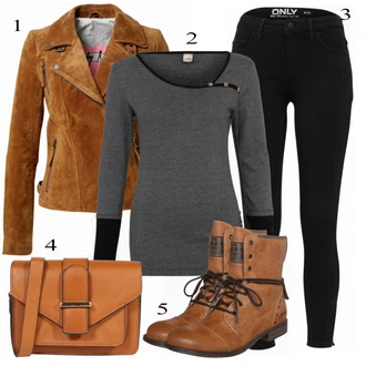 outfit mit Rjava Škorenj Mustang "Oblačila za pomlad"