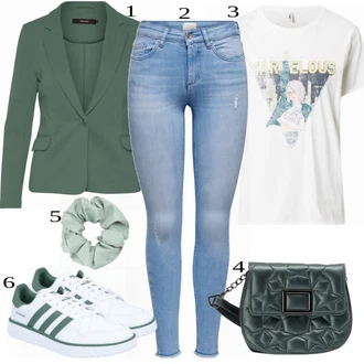 Sexy Outfit s Světle modrá/Modrá Navlékací džíny/High Waist Džínové Kalhoty/Džíny s Rozparkem/Zkrácené Džíny/Push up Džín/Džín s Nízkým Pasem Only "Outfit pro jaro"Look: Styl, Cool, Disko, Egirl, GoGo, Bezešvé, Sexy