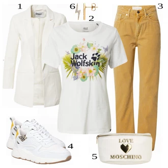 outfit mit Siva/Modra Torba Love Moschino "Oblačila za pomlad"