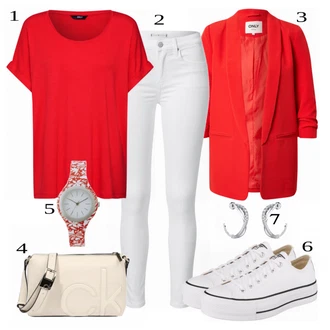 Cyklistika Outfit s Stříbrný/Šedá/Bílá Sponka do ucha/Přívěsek do ucha/Kruhová Swarovski "Módní jarní outfit"Look: Cyklistika, Tanec, Surfing, Na Procházku