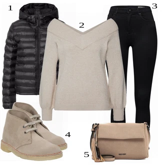 Outfit sa Crna Traper Jakna levi's "Kostim za jesen"