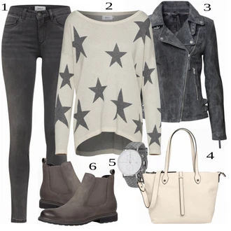 Outfit s Šedá Kozačka Tamaris "Podzimní Outfit"