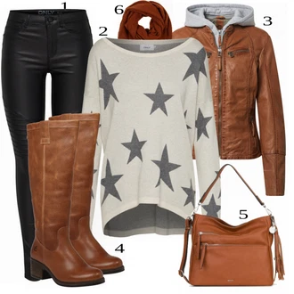 Outfit sa Crvena/Smeđa Čizmica Bullboxer "Kostim za jesen"
