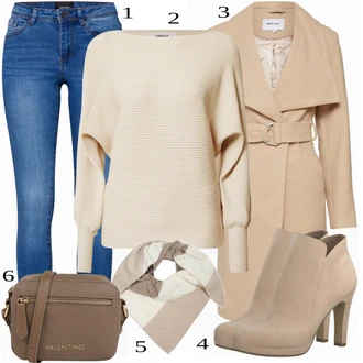 Outfit sa Bež/Pink/Plava Čizmica Tamaris "Jesenski Outfit"