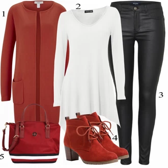 Outfit s Červená Kozačka MARCO TOZZI "Vkusný outfit"