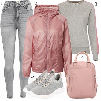 Outfit s Šedá Teniska Dockers by Gerli "Cool podzimní outfit"