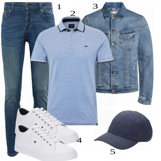 outfit mit Siva/Bela Superga Tommy Hilfiger "Priložnostna oblačila"