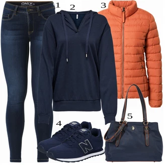 Outfit s Černá Mikina s kapucí Only "Praktický vzhled"