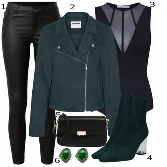 Outfit s Černá Kožené Bund Noisy may "Elegantní vzhled"