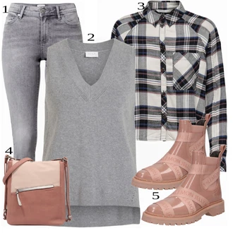 Outfit s Béžová Kozačka LEMON JELLY "Praktický vzhled"