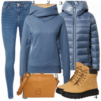 Recyklovaný materiál Outfit s Černá Kozačka Šněrovací Kotníková Bota Timberland "Cool outfity na volný čas"