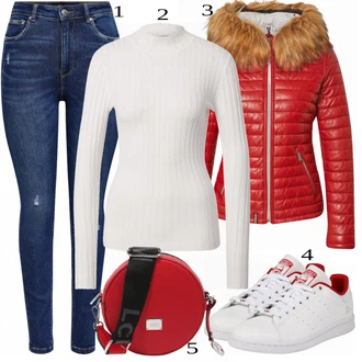 Outfit sa Crvena Kožna Jakna Oakwood "Tvoj otmjeni outfit"