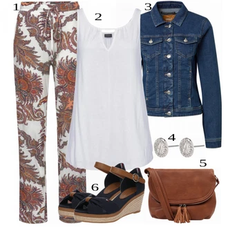 Outfit s Hnědá Kalhoty Veľké Veľkosti/Dětská hračka/Dlouhé Šaty/Dlouhý Zimní Kabát/Dlouhá tylová sukně Lascana "Módní letní vzhled"