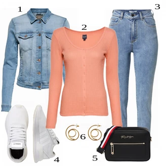 outfit mit Modra/Turkizna Denim Jakna Only "Tvoj cool outfit"