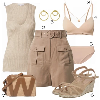 outfit mit Bež/Siva Priložnostni Vrh PATRIZIA PEPE "Tvoj cool outfit"