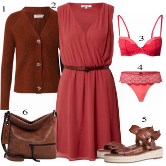 outfit mit Rdeča Obleka About You "Tvoj cool outfit"