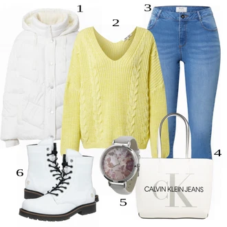 Outfity na zimu s Šedá Hodinky Heine "Zimní Outfit"
