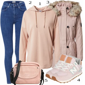 Normální Outfit s Šedá Zimní Parka/Kabát/Zimní bota Only "Zimní Outfit"