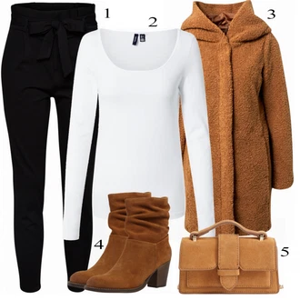 outfit mit Rjava Plašč VERO MODA "Zimski oblačil"