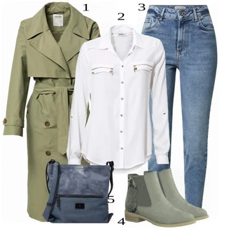 outfit mit Zelena Plašč ESPRIT "Zimski oblačil"