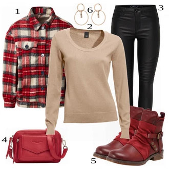 outfit mit Rdeča Škorenj Rieker "Zimski oblačil"