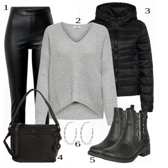Outfit sa Crna Traper Jakna Only "Zimski Outfit"