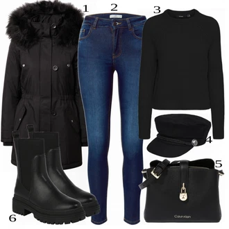 outfit mit Črna Dežna Jakna Only "1"