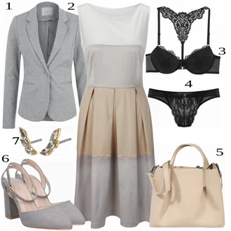 Outfity pro práci s Černá Kalhotka/Tanga/Krajkový Body/Krajková podprsenka/Korselet/Průsvitná Kalhotka/Podvazkový Pás/Krajkový set spodního prádla/Síťovaná punčocha Lascana "Outfit pro konferenci"