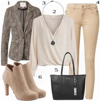 Outfit s Hnědá/Světle zelená/Béžová/Bílá/Khaki Zavinování Halenka/Slip-on Halenka/Kožená bunda pro muže/Halenka s Dlouhým Rukávem Vila "Elegantní vzhled"