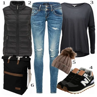 Outfit s Černá Teniska New Balance "Outfit pro každý den"