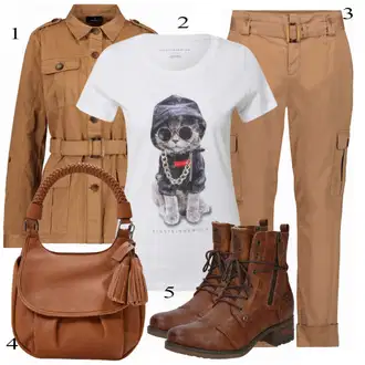 Outfit s Hnědá Monari, Hnědá Monari "Praktický vzhled"