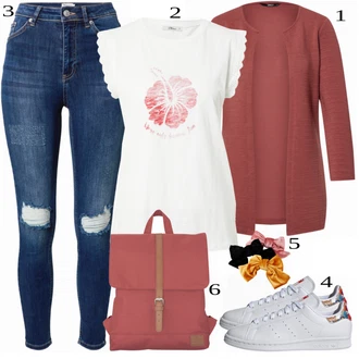Outfit s Červená/Hnědá/Tmavě červená Pletenina veľkej veľkosti/Halenka a Tunika Tunika Only "Lehký outfit"