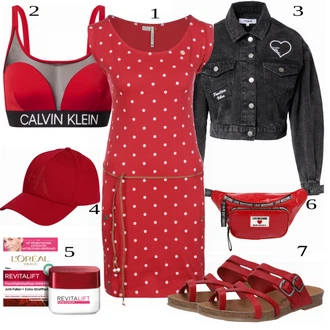 Outfit sa Crvena Calvin Klein Swimwear "Tvoj otmjeni outfit"