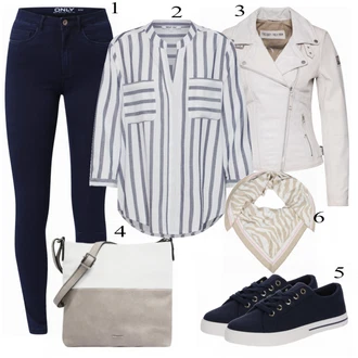 Elegantní Outfit s Tmavě modrá Kožená bunda/Zimní bunda/Kotníková Bota/Termální Džíny/Dámské Džíny s Délkou 7/8/High Waist Džínové Kalhoty/Push up Džín/Kožené Boty Only "Outfity pro každý den"Look: Styl, Šik, Elegantní, Cool, Disko, Francouzské, Krásný, Old Money, Bezešvé